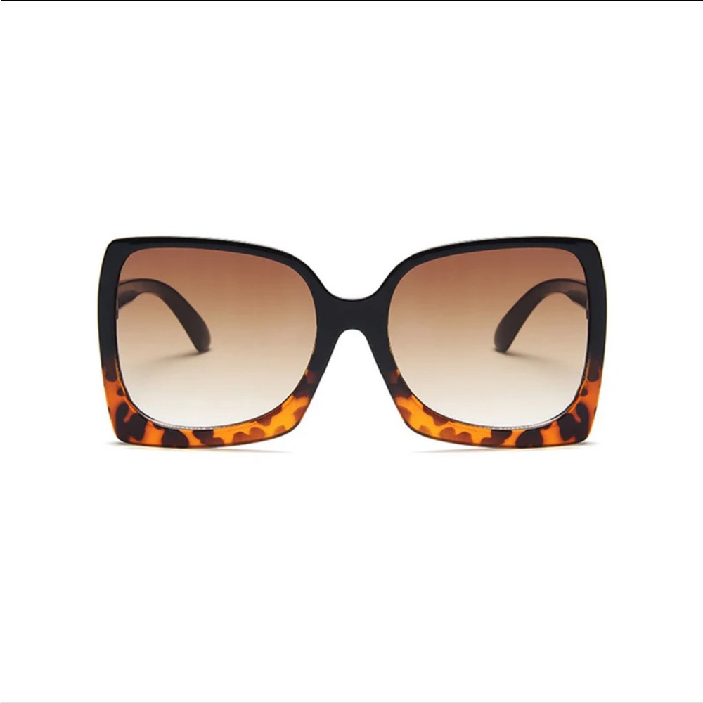 Oversized Statement Tortoise Shell Gradient Squar… - image 3